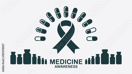 Medicine awareness ribbon Vector