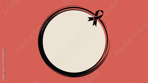 Awareness ribbon on pink background Vector