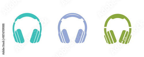 This is a solid color icon representing air or wireless headphones and earphones. It's a stylish flat design that works great for illustrations, monochrome logos and mobile applications.