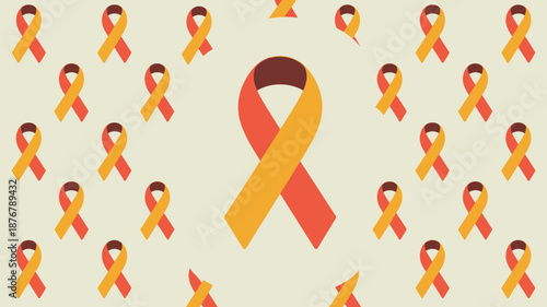 Awareness ribbons in orange and red Vector
