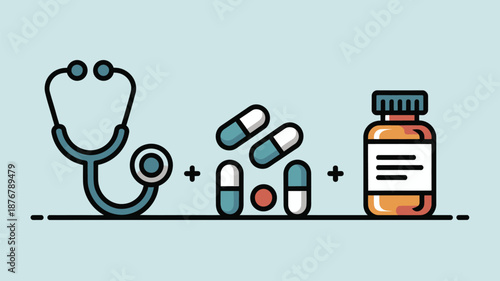 Medical tools and medication Vector