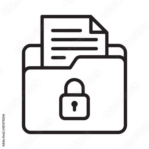 Secure document folder with padlock representing protected information and data security