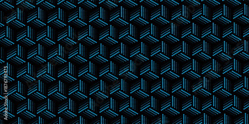 Seamless halftone hexagon shape dot pattern vector, Geometric Halftone Abstract pattern for Fabric and textile printing, sport jersey texture, wrapping paper, backdrops and packaging