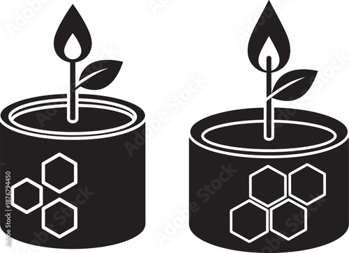 Silhouette of natural candle for home aromatherapy