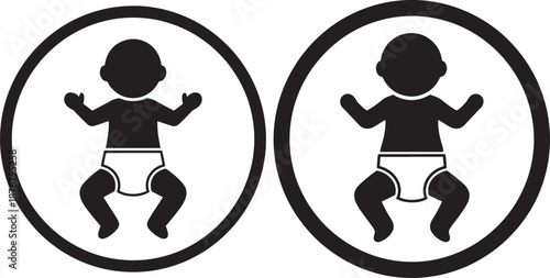 Baby silhouette illustration on white background