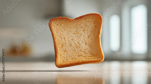 A creative asset designed around vibrant breakfast table: a colorful mix of breads with different toppings – white, whole grain, potato, honey graham, texas toast, and more, paired with creamy peanut.
