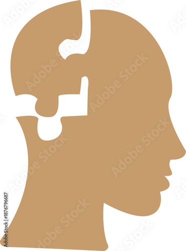 Conceptual Image of the Mind as a Puzzle, Highlighting Thought and Problem Solving