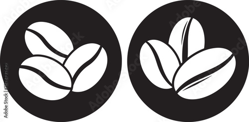 Silhouette icons of two coffee beans
