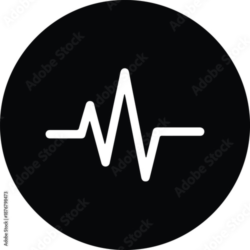 Silhouette Heartbeat pulse rhythm line graph icon medical health illustration vector