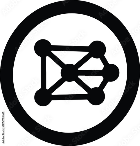 Silhouette modern data network connection graph science technology illustration vector