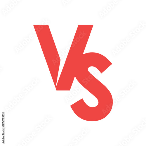 Dynamic red versus symbol representing comparison and choice 