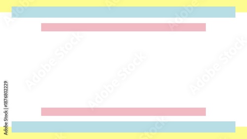 Animated Pastel Rectangular Frame with Pulsing Pink, Yellow and Blue Bars