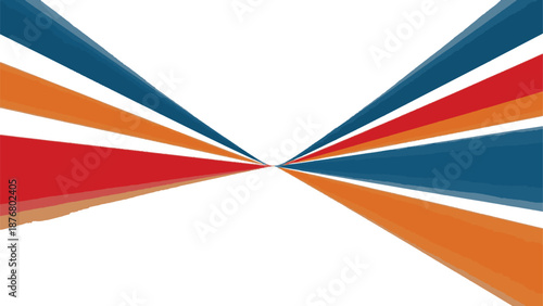 Abstract Dynamic Speed Lines Background with Blue Red and Orange Perspective Stripes