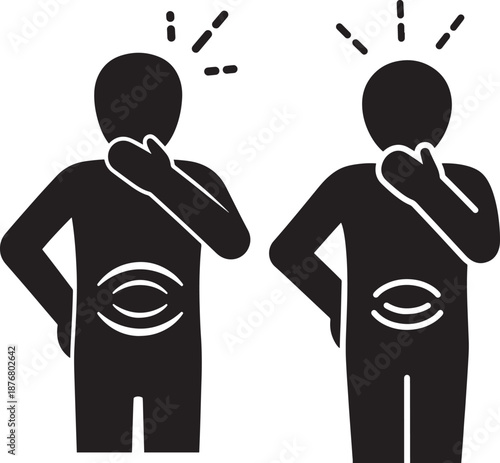 Digestive problems silhouette upset stomach sickness person