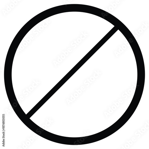 Universal prohibition sign with a diagonal line through a circle symbol