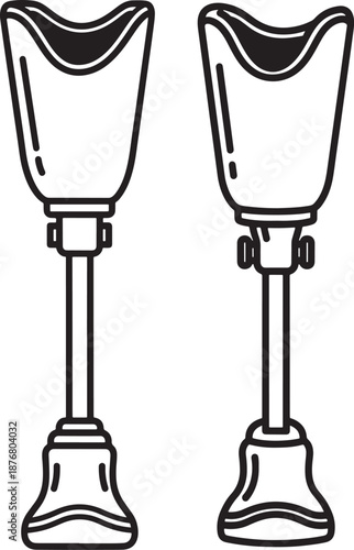 Prosthetic leg silhouette symbol medical appliance
