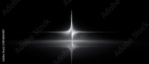 Minimalist Electrocardiographic Waveform on a Dark Background, Abstract Shape, Clear Design