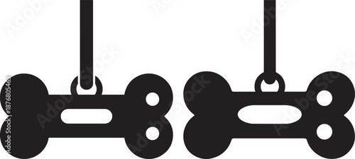 Silhouette icon of dog bone pet animal canine