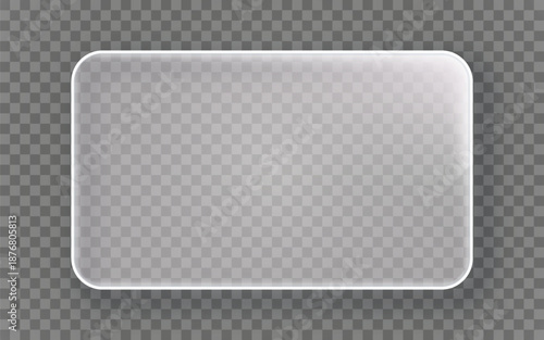 Glassmorphism rectangle rounded angle shape UI design element isolated on transparent background. Frosted glass shapes for web, app, banner, social media, design projects