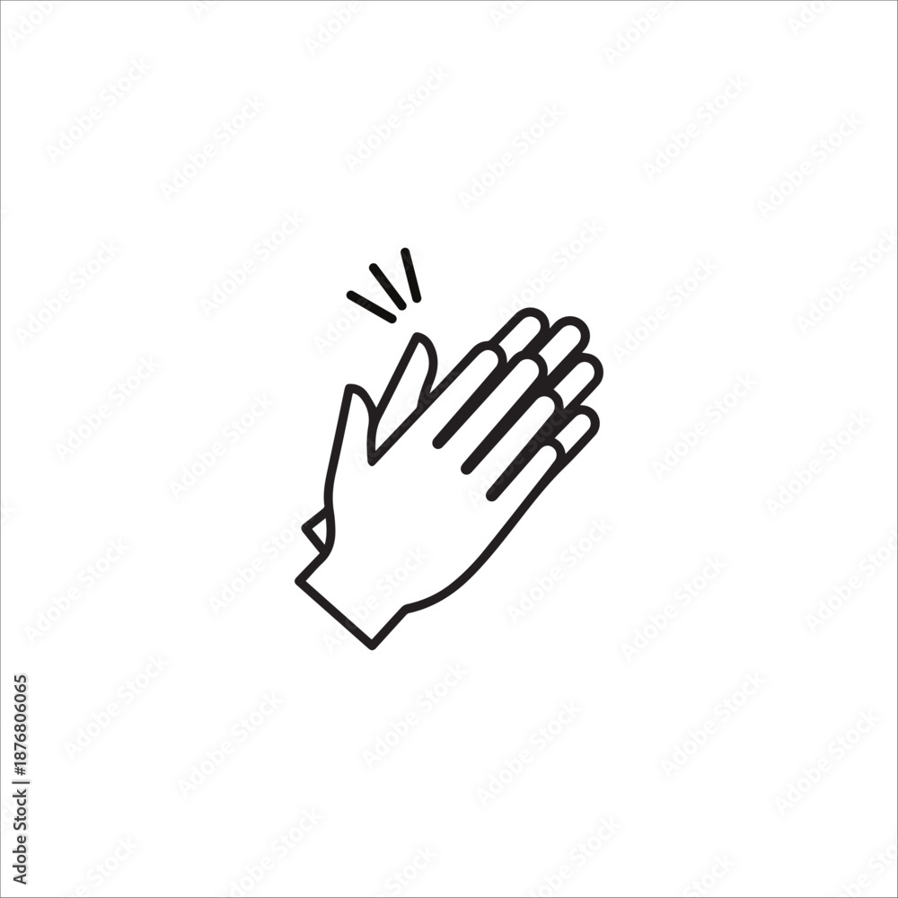 Fototapeta premium Vector Clapping Hands outline minimal flat icon