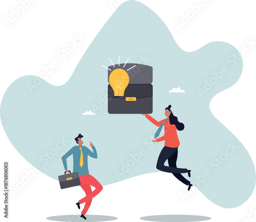 Bright idea to solve problem, business team brainstorm or thinking about new innovative idea,Life and employment of people.