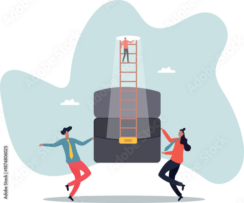 Hopefulness motivation to solve problem, challenge to overcome difficulty or courage to escape for freedom,.about a man and his life.