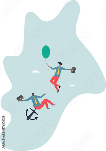 Business ranking up or down, situation for success and failure, growth or losing comparison, risk or challenge.about a man and his life.