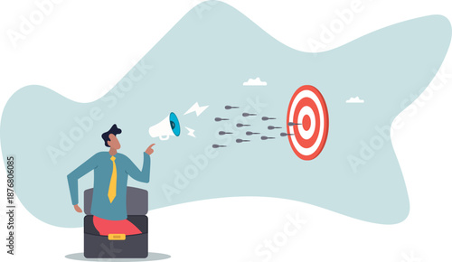 Marketing target strategy, leadership or skill to reach target or achievement, aiming for perfection winning,about a man and his life.