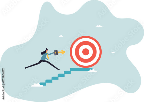 Business progress or career path, step to reach target or business goal,about a man and his life.