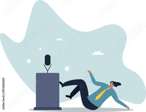 Fear of public speaking, nervous or stress to talk on stage, podium phobia, shy and frightening to give speech to people,about a man and his life.