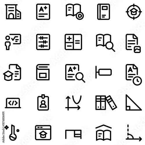 school education  icons set 