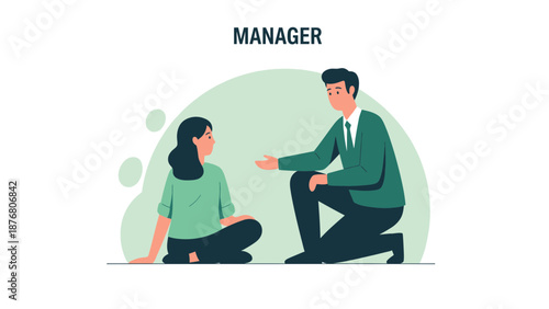 Manager Mentoring Employee, Business Meeting, Teamwork Concept
