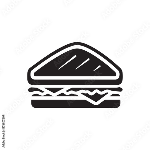 Vector sandwich Solid glyph icon in minimal flat style