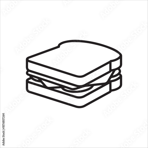 Vector sandwich Solid glyph icon in outline minimal flat style