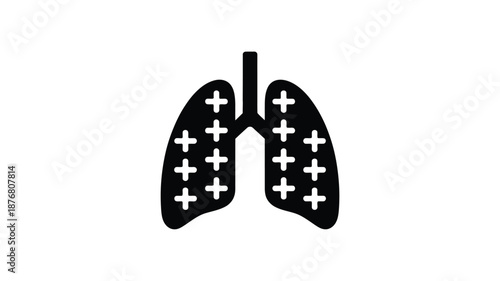 Illustrated human lungs with markings Vector