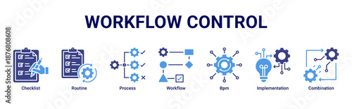 Workflow Control banner highlighting structured processes, routine management, and effective implementation flow