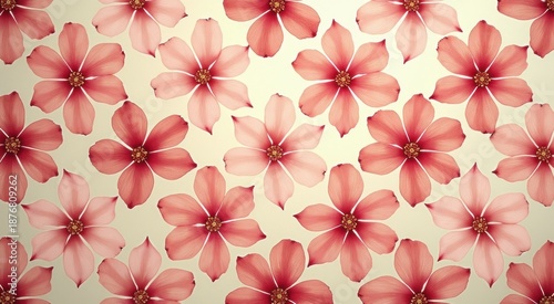 Many pink flowers that are on a white surface