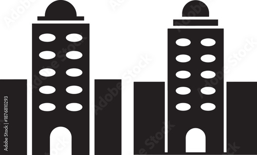 City building silhouette apartment tower office