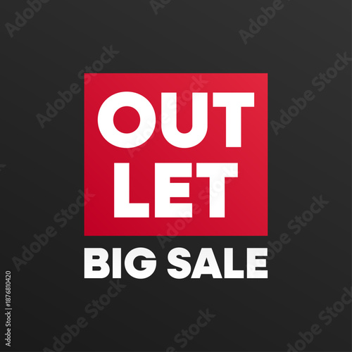 Outlet Big Sale Red Square Banner