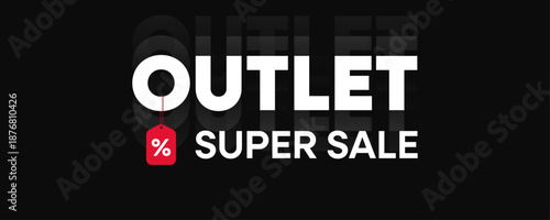 Outlet Super Sale Discount Tag Banner
