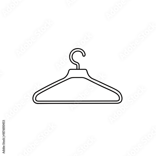 Simple outline of a clothes hanger in minimalist design  