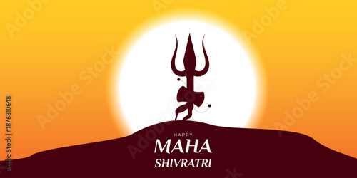 Maha Shivratri celebration banner for web design. Vector illustration