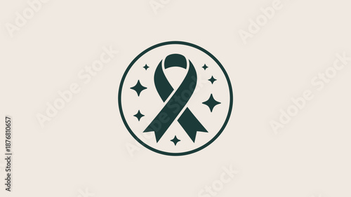 Green ribbon awareness symbol Vector