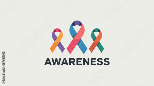 Three awareness ribbons symbolizing unity Vector