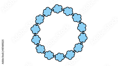 Jewel Circle: a simple, repeating illustration of light blue jewels arranged in a circle, isolated on a light background. A visually appealing representation.
