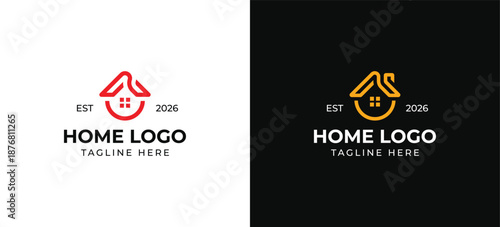 Letter O Home Real Estate logo icon sign symbol design vector illustration template
