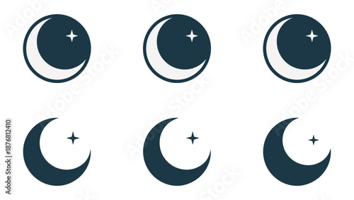 Celestial Harmony: A symphony of crescent moons and twinkling stars dance in harmonious unison, inviting contemplation.