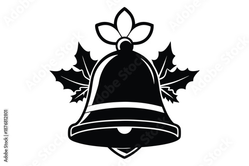 Elegant Jingle Bell Silhouette Graphic for Christmas Holiday Decor and Festive Designs