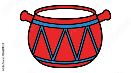 Pottery Artistry: A vibrant red pottery vessel, adorned with striking blue accents, showcases timeless craftsmanship and cultural artistry.