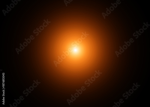 Vibrant orange light glowing in dark space